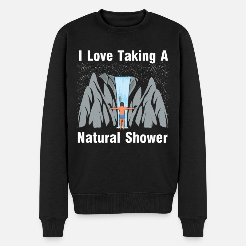 Man Under Waterfall - Douche naturelle - Pull Premium bio Homme - noir