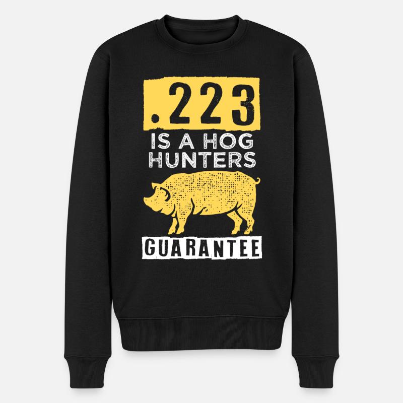 Schweinejagd, Wildschweinjäger - Männer Premium Bio Pullover - Schwarz