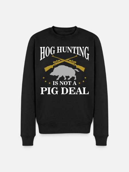 Schweinejagd, Wildschweinjäger - Männer Premium Bio Pullover - Schwarz