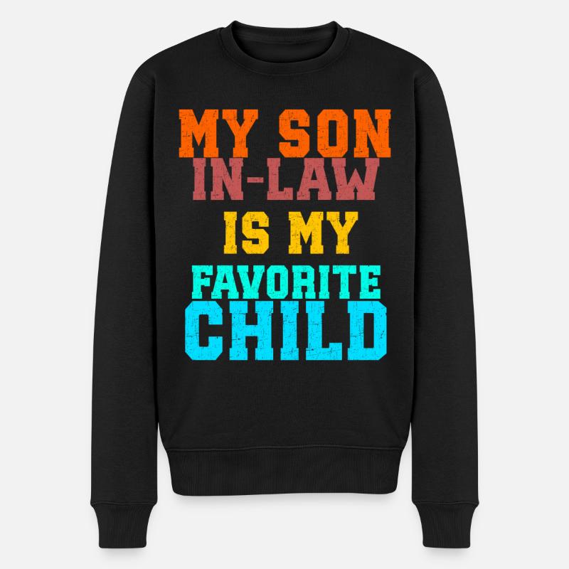 Mein Schwiegersohn ist mein Lieblingskind - Männer Premium Bio Pullover - Schwarz