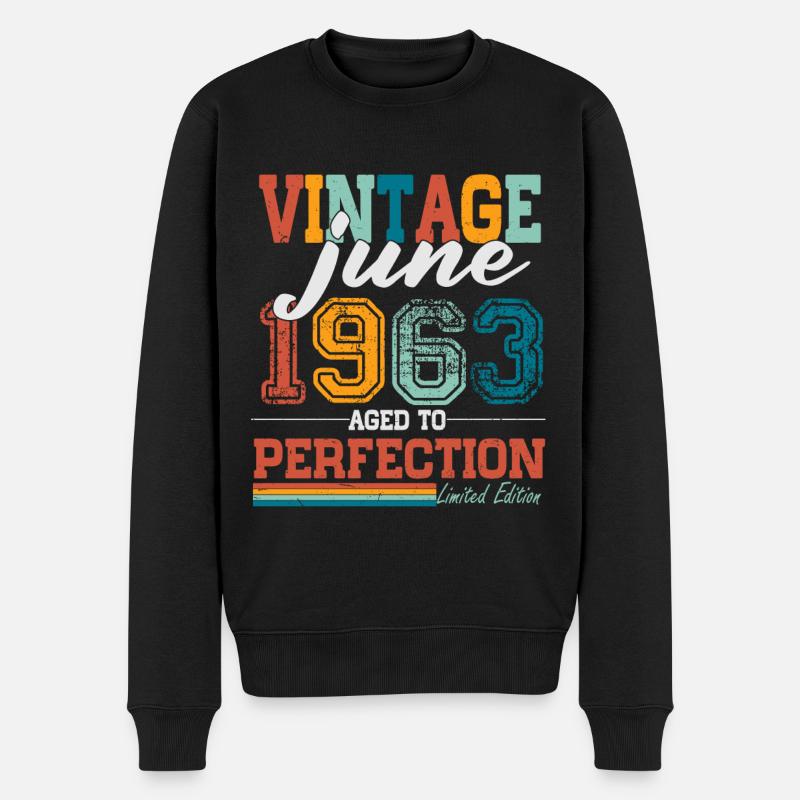 Juin 1963 Vintage Vintage Cadeau d’anniversaire - Pull Premium bio Homme - noir