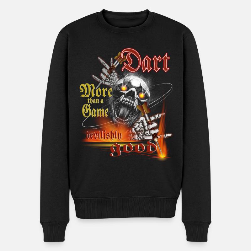Dart Design devilishly good, Dart teuflisch gut, - Männer Premium Bio Pullover - Schwarz