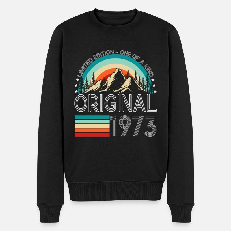 Original 1973 Jahrgang Vintage Retro Geburtstag - Männer Premium Bio Pullover - Schwarz