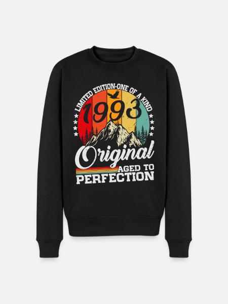 Vintage 1993 Vintage Retro Birthday Gift - Men's Premium Organic Jumper - black