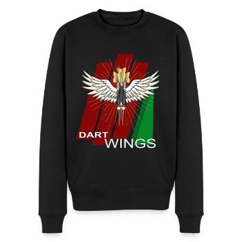 Dart Motiv mit Triple Darts und Dart Wings - Männer Premium Bio Pullover - Schwarz - Vorne - Nico (187cm)