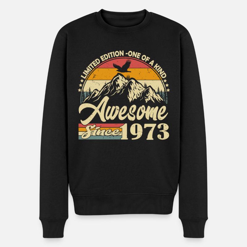 Jahrgang 1973 Vintage Retro Geburtstag - Männer Premium Bio Pullover - Schwarz