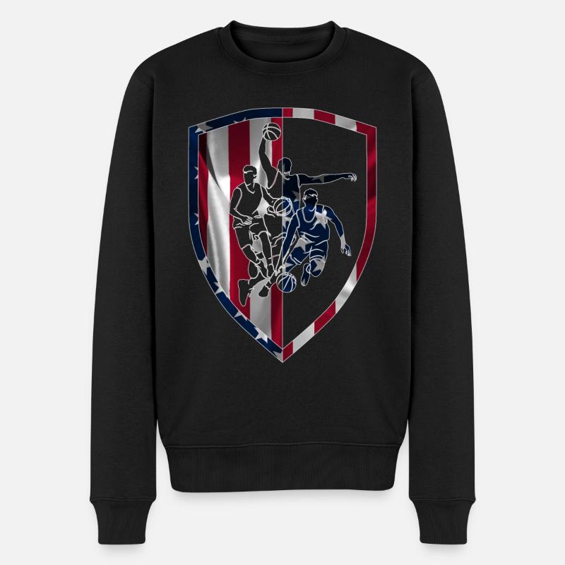 BASKET-BALL DES ÉTATS-UNIS - Pull Premium bio Homme - noir