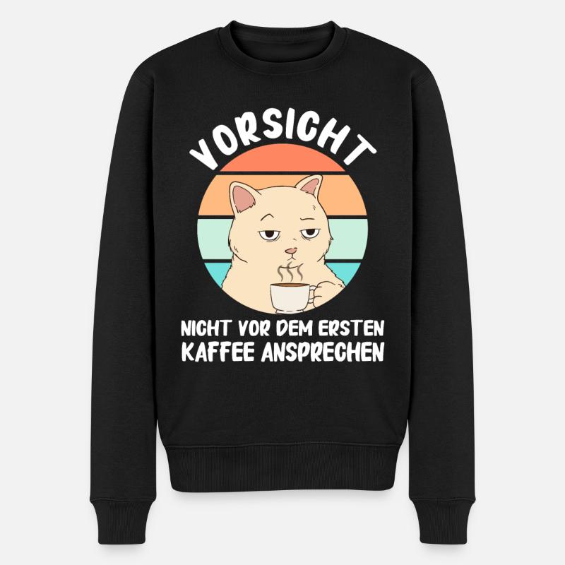 Kaffee Coffee Kaffeetrinker Kaffeeliebhaber - Männer Premium Bio Pullover - Schwarz