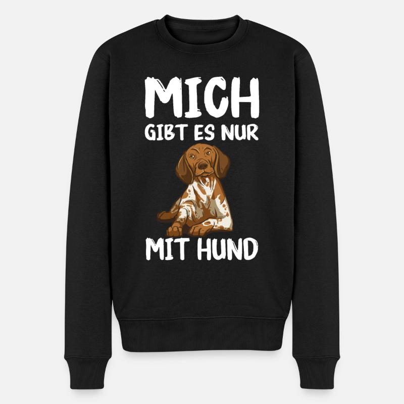Deutsch Kurzhaar Hund - Männer Premium Bio Pullover - Schwarz