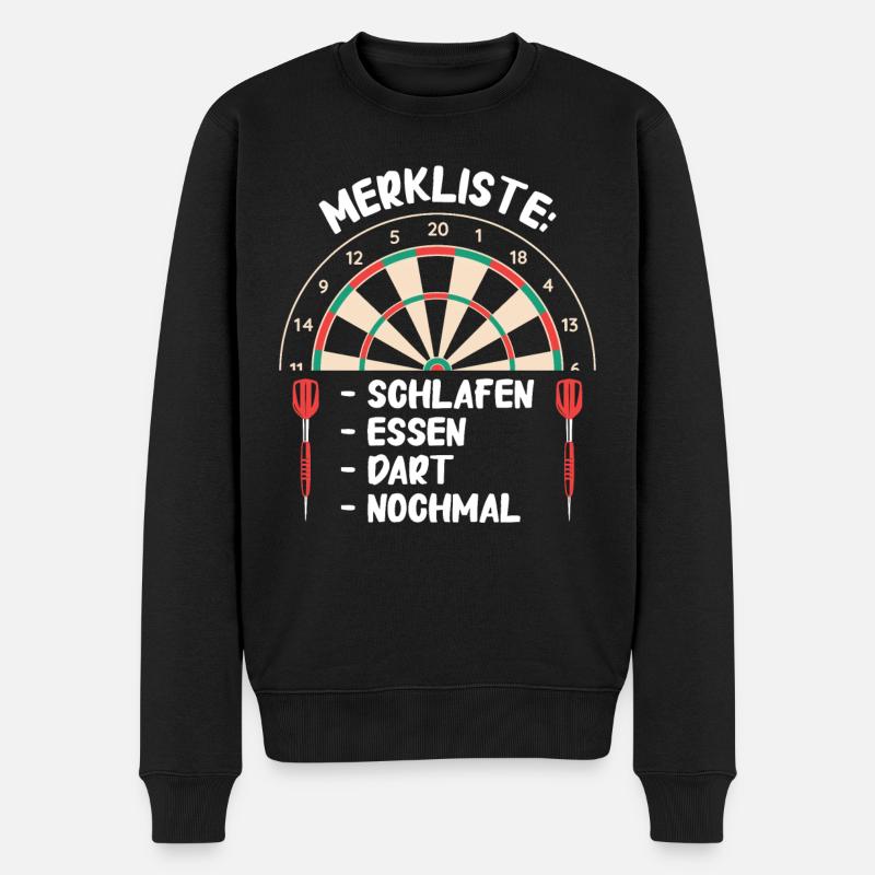 Dart Darts Dartspieler Dartsport - Männer Premium Bio Pullover - Schwarz