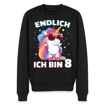 Geburtstagsgeschenk 8 Jahre Geburtstagskind - Männer Premium Bio Pullover - Schwarz - Vorne - Nico (187cm)