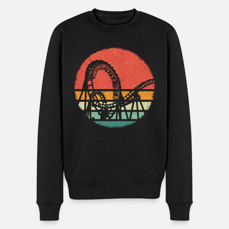 Achterbahn Freizeitpark Roller Coaster - Männer Premium Bio Pullover - Schwarz