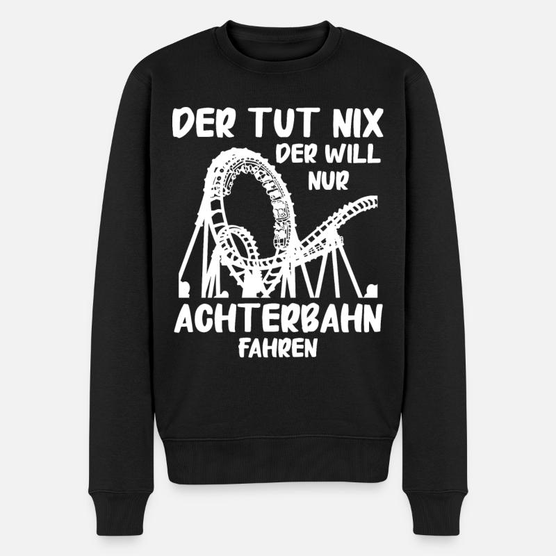 Achterbahn Freizeitpark Roller Coaster - Männer Premium Bio Pullover - Schwarz