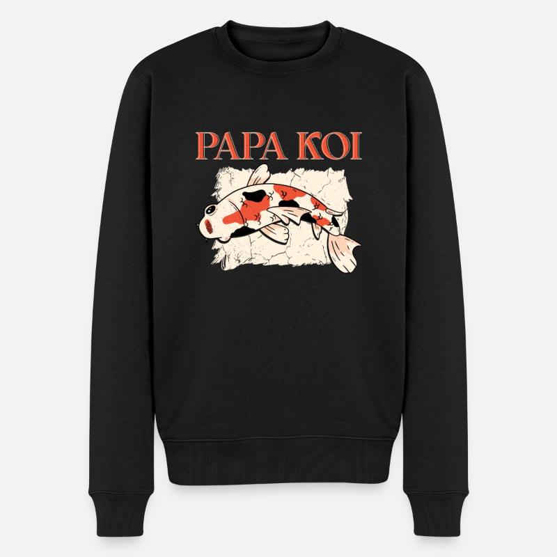 Koi-Fisch Japanisch - Männer Premium Bio Pullover - Schwarz