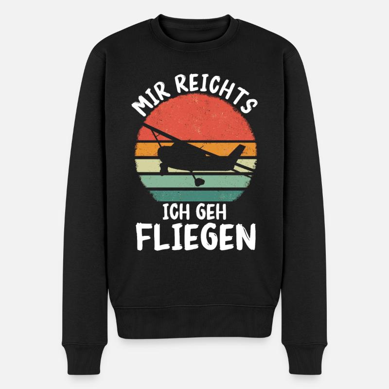 Flugzeug Planespotter Pilot Piloten Flugzeuge - Männer Premium Bio Pullover - Schwarz