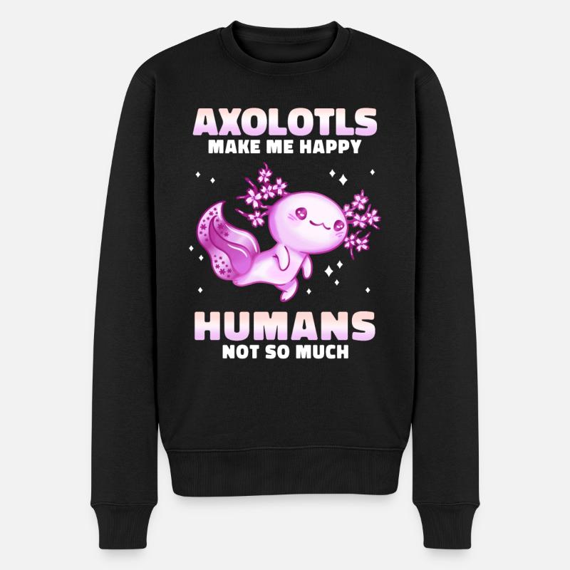 Poisson Axolotl - Pull Premium bio Homme - noir