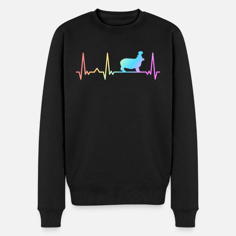 Nilpferd Nilpferde Tier - Männer Premium Bio Pullover - Schwarz