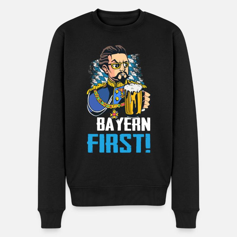 Freistaat Bayern Bayrisch - Männer Premium Bio Pullover - Schwarz