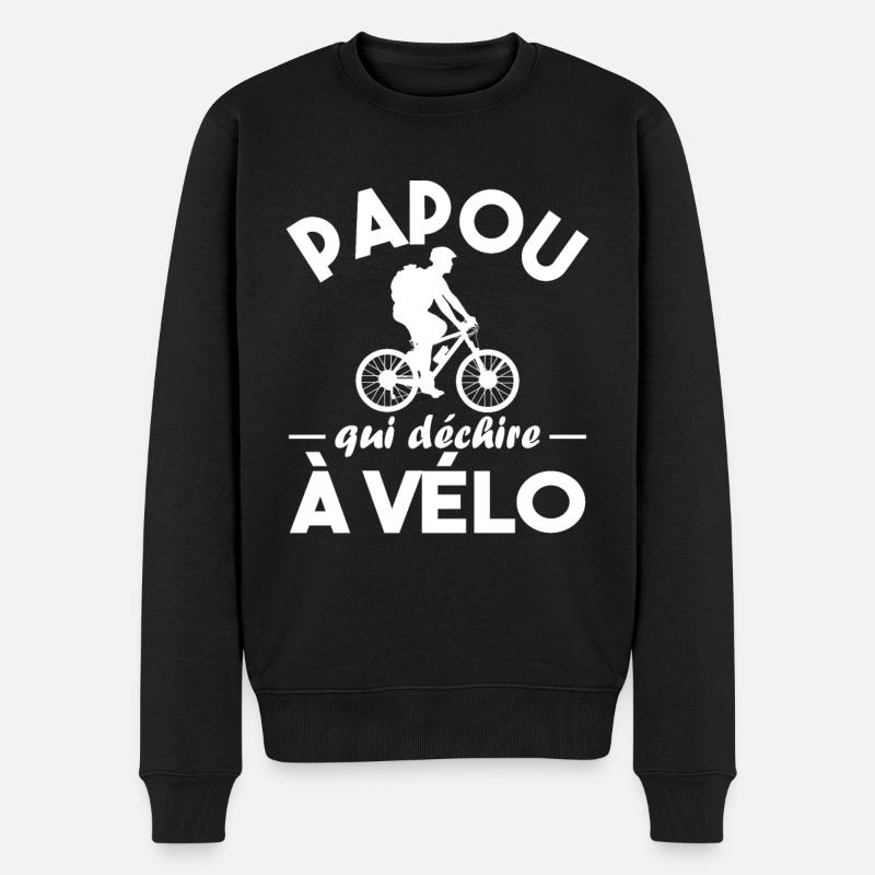 Papou qui déchire à Vélo - Pull Premium bio Homme - noir