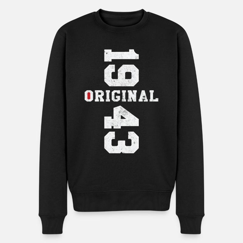 Original 1943 Retro Geburtstagsgeschenk 80 Jahre - Männer Premium Bio Pullover - Schwarz