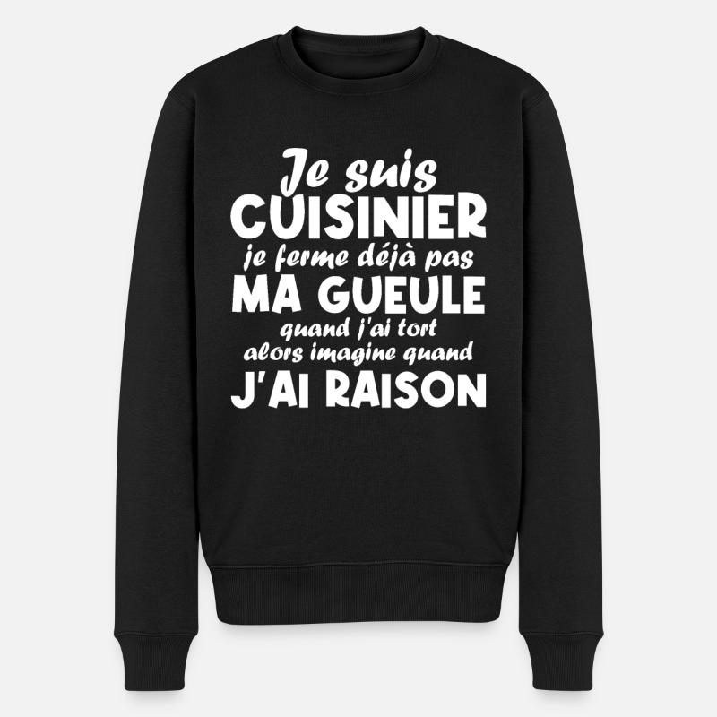 Je suis Cuisinier - Pull Premium bio Homme - noir