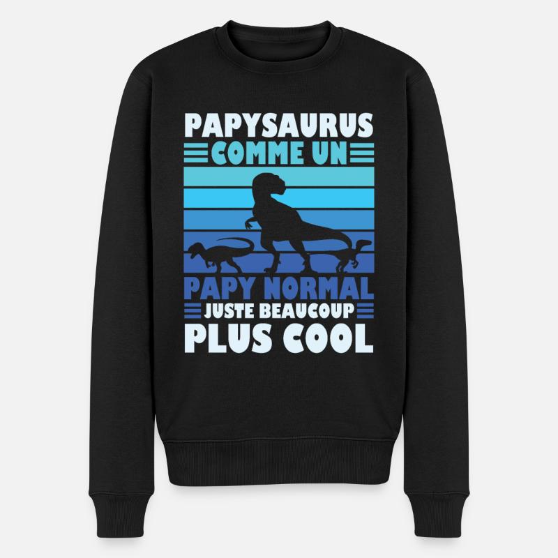 Papysaurus Humour Cadeau - Pull Premium bio Homme - noir