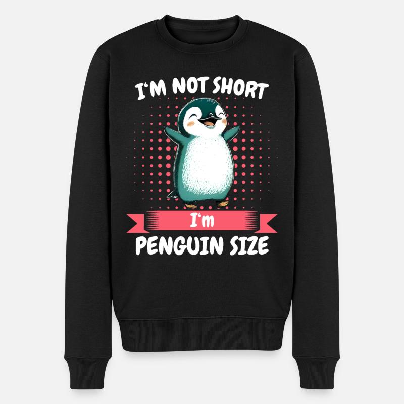 Pinguin Pinguine Tier - Männer Premium Bio Pullover - Schwarz