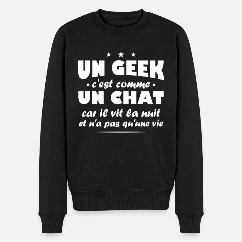 Geek et chat - Pull Premium bio Homme - noir