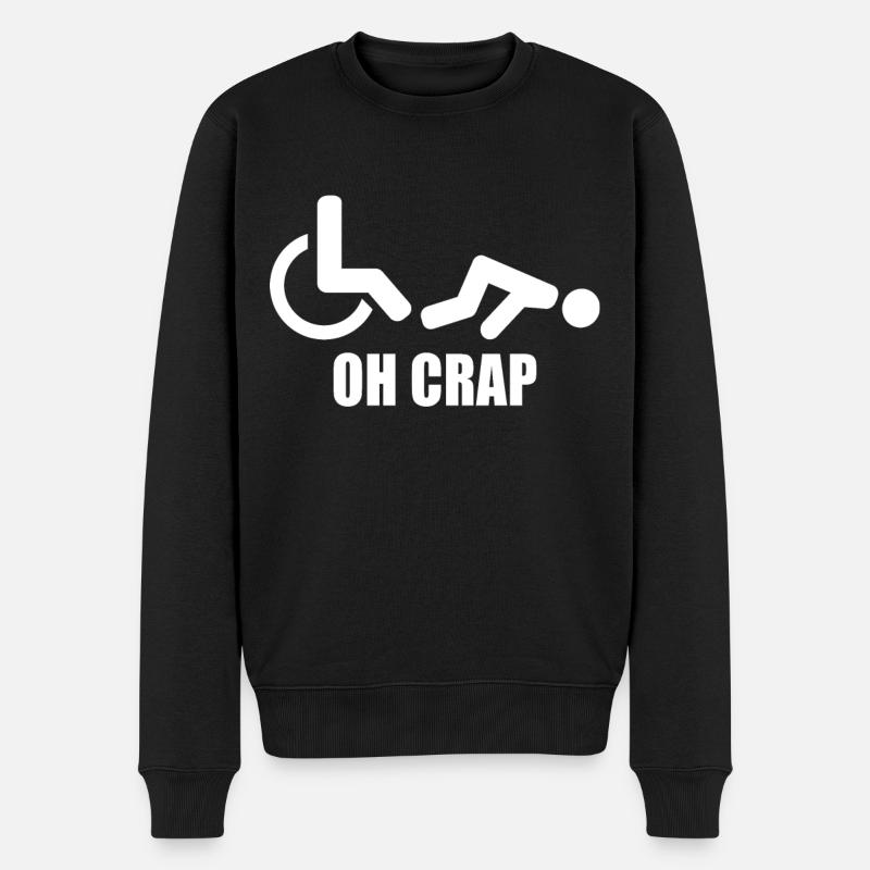 Rollstuhl Rollstuhlfahrer Behinderung Humor - Männer Premium Bio Pullover - Schwarz