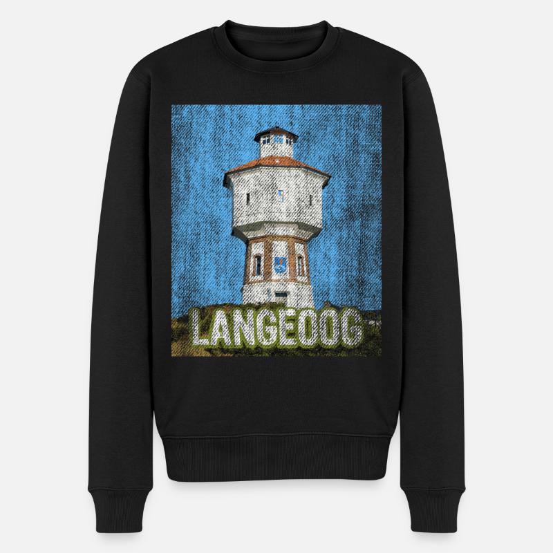 Île de Langeoog Longing - Pull Premium bio Homme - noir