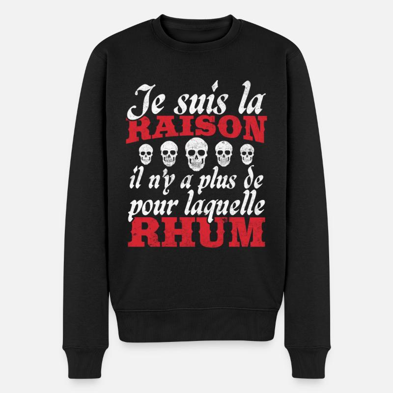 Cadeau Humour Pirates Rhum - Pull Premium bio Homme - noir