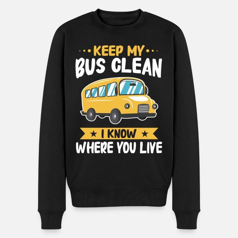 Bus Busfahrer Schulbus - Männer Premium Bio Pullover - Schwarz