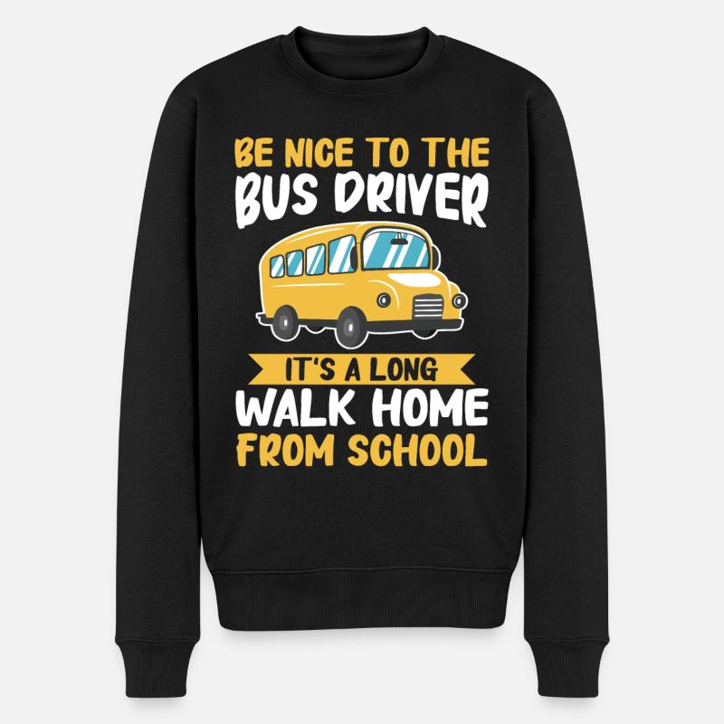 Bus Busfahrer Schulbus - Männer Premium Bio Pullover - Schwarz