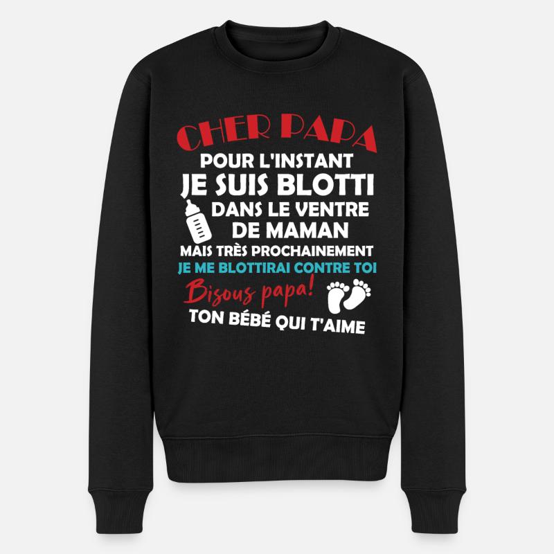 Cher papa - Pull Premium bio Homme - noir