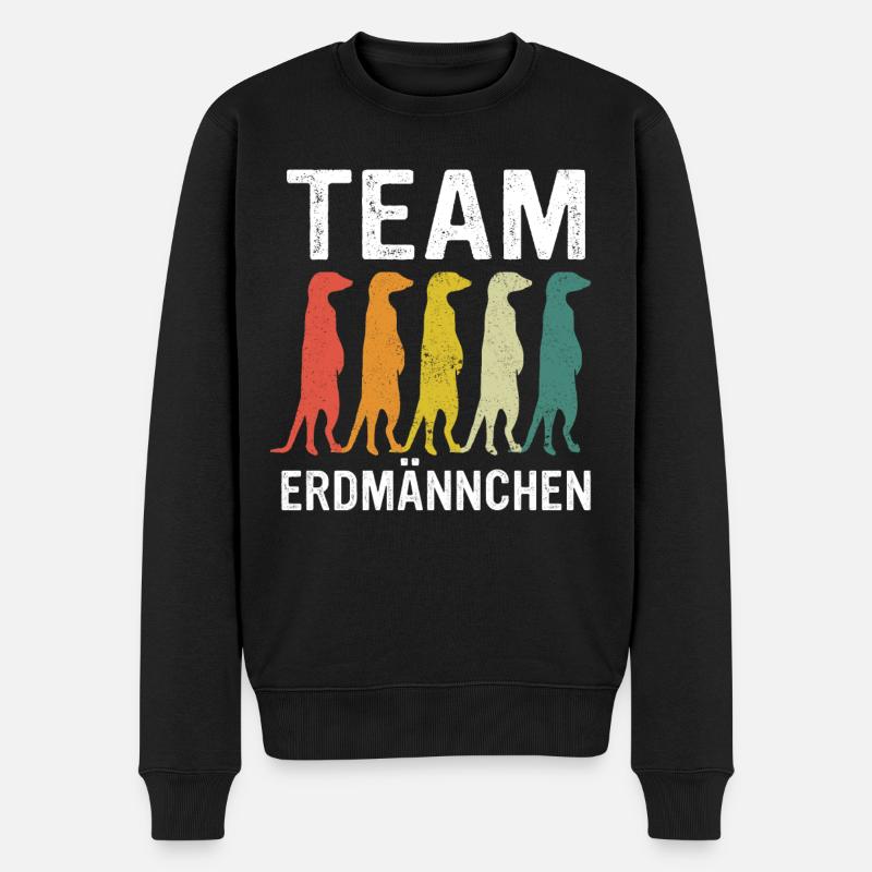 Erdmännchen Scharrtier Tier - Männer Premium Bio Pullover - Schwarz