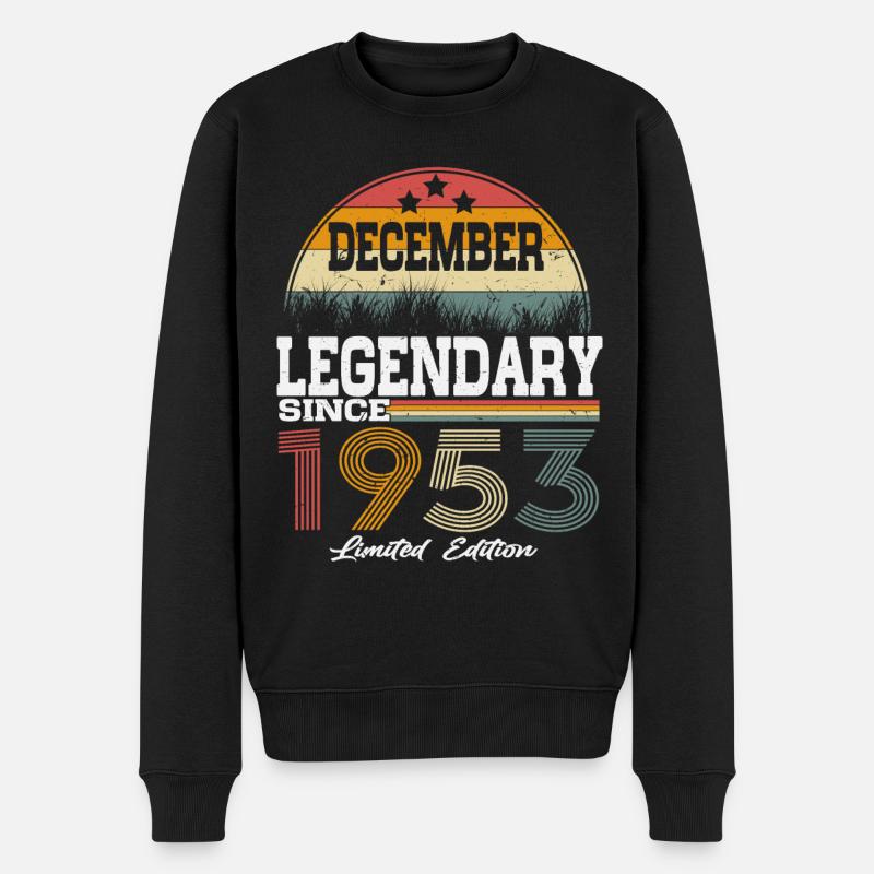 Legenden wurden im Dezember 1953 geboren - Männer Premium Bio Pullover - Schwarz
