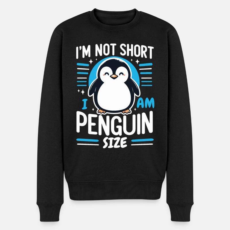 Pinguin Pinguine Tier - Männer Premium Bio Pullover - Schwarz