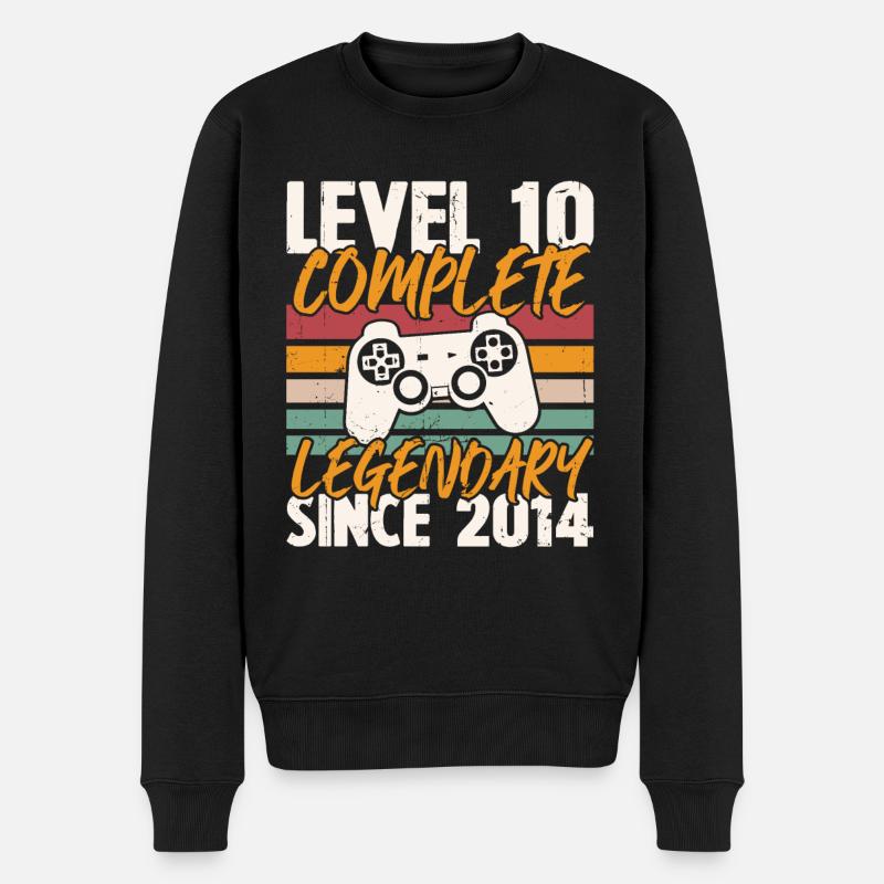 Level 10 Schließe 2014 ab, Geburtstagsgeschenk - Männer Premium Bio Pullover - Schwarz