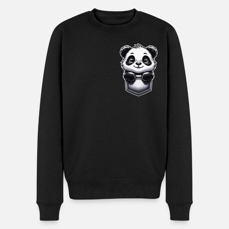 Panda Ours Panda Animal Pandas - Pull Premium bio Homme - noir