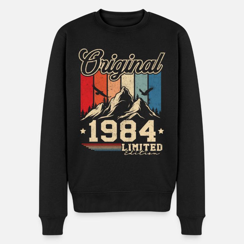 Original 1984 Retro Vintage Geburtstag 40 Jahre - Männer Premium Bio Pullover - Schwarz