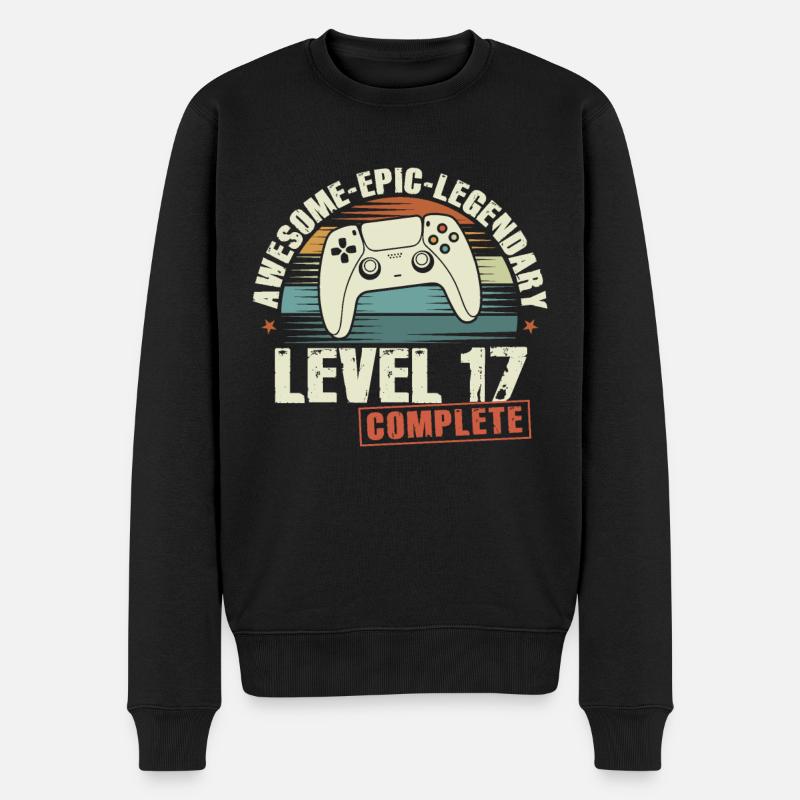 Level 17 Complete Geschenk zum 17. Geburtstag - Männer Premium Bio Pullover - Schwarz