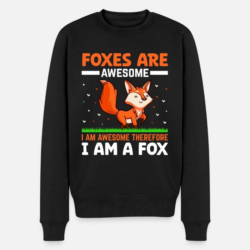 Fantastischer Fuchs, Füchse sind fantastisch - Männer Premium Bio Pullover - Schwarz
