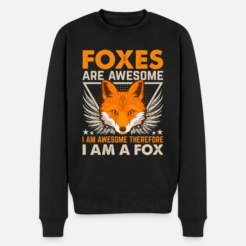 Fantastischer Fuchs, Füchse sind fantastisch - Männer Premium Bio Pullover - Schwarz