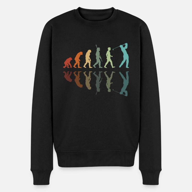 Golf Evolution - Golfer Evolution - Männer Premium Bio Pullover - Schwarz