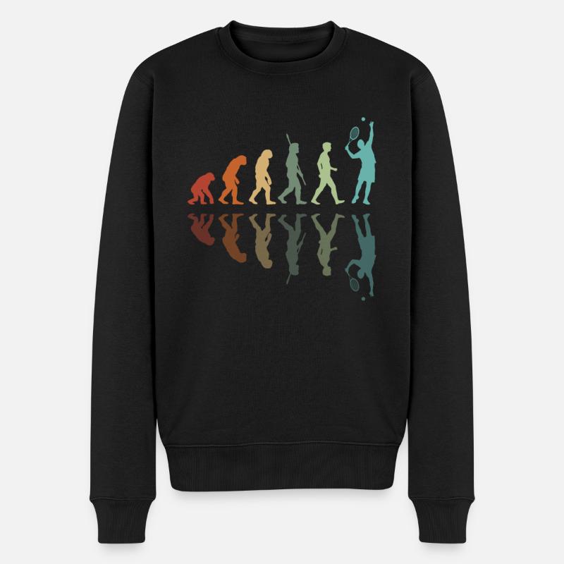 Evolution für Tennisspieler - Männer Premium Bio Pullover - Schwarz