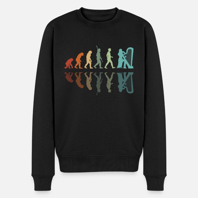 Entwicklung des Harfenspielers - Männer Premium Bio Pullover - Schwarz