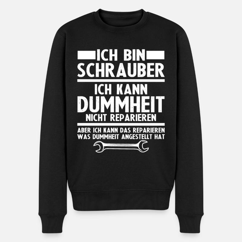 Ich bin schrauber - Männer Premium Bio Pullover - Schwarz