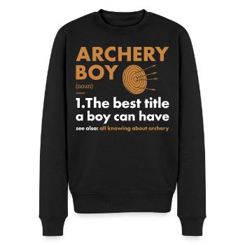 Sport Boy Tir à l’arc - Pull Premium bio Homme - noir - Devant - Nico (187cm)