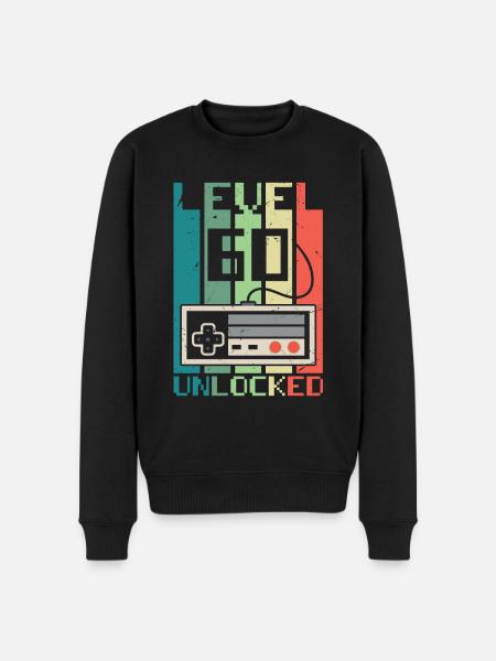 Level 60 Unlocked - Men's Premium Organic Jumper - black