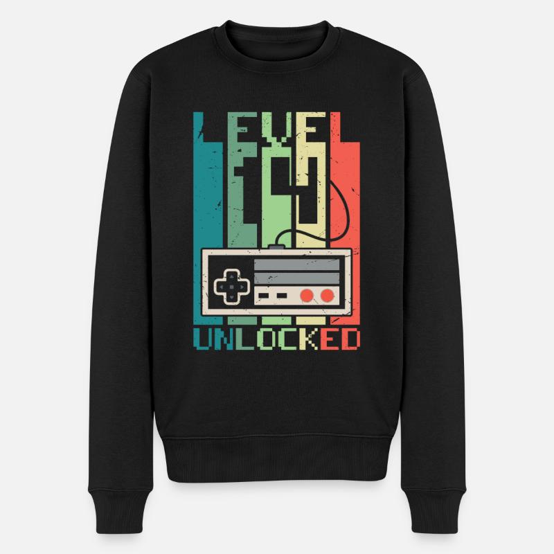 Level 14 Unlocked - Men's Premium Organic Jumper - black